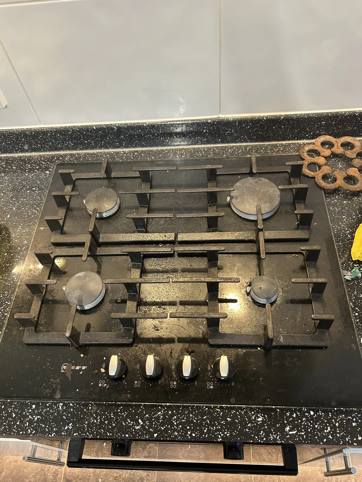 Hob before cleaning