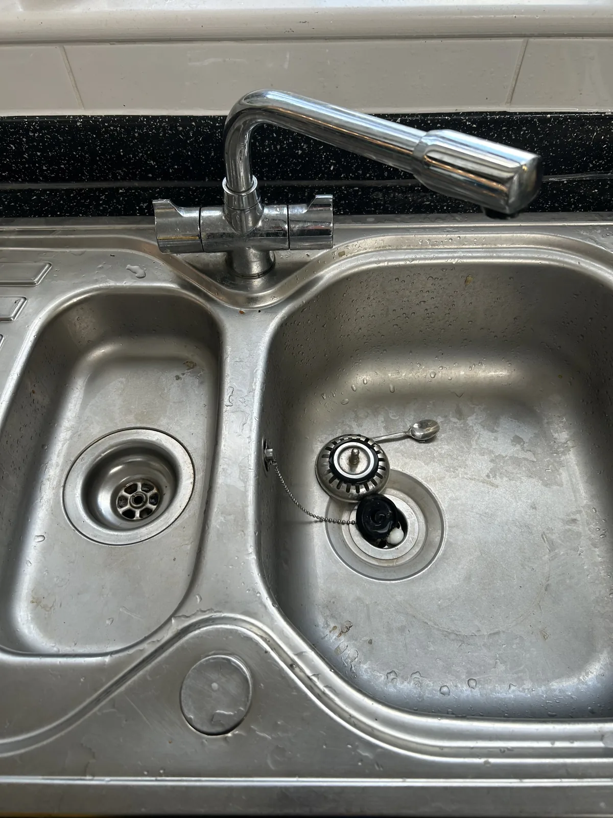 Kitchen sink before cleaning